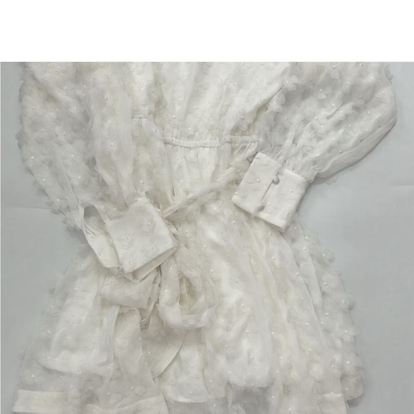 Jewel by Badgley Mischka Elegant White Textured Dress - Picture 10 of 11